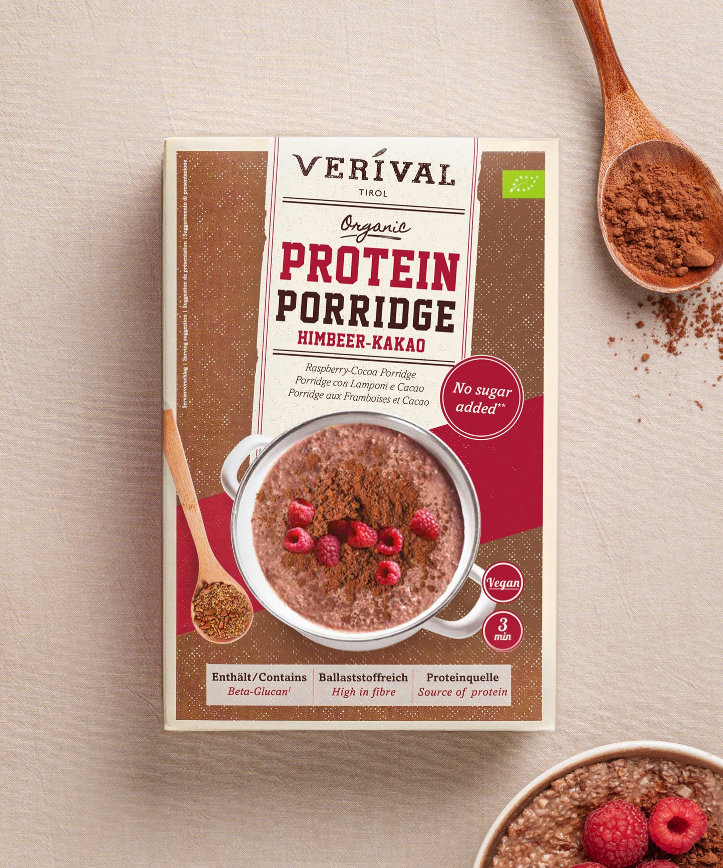 Bio Protein Porridge con Lamponi e Cacao