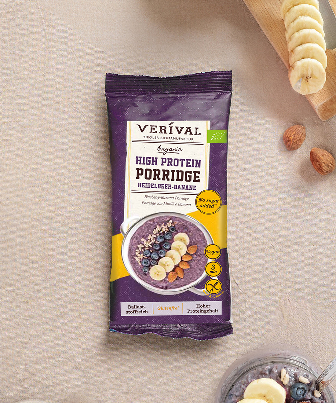 High Protein Porridge con mirtilli e banana