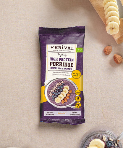 High Protein Porridge con mirtilli e banana