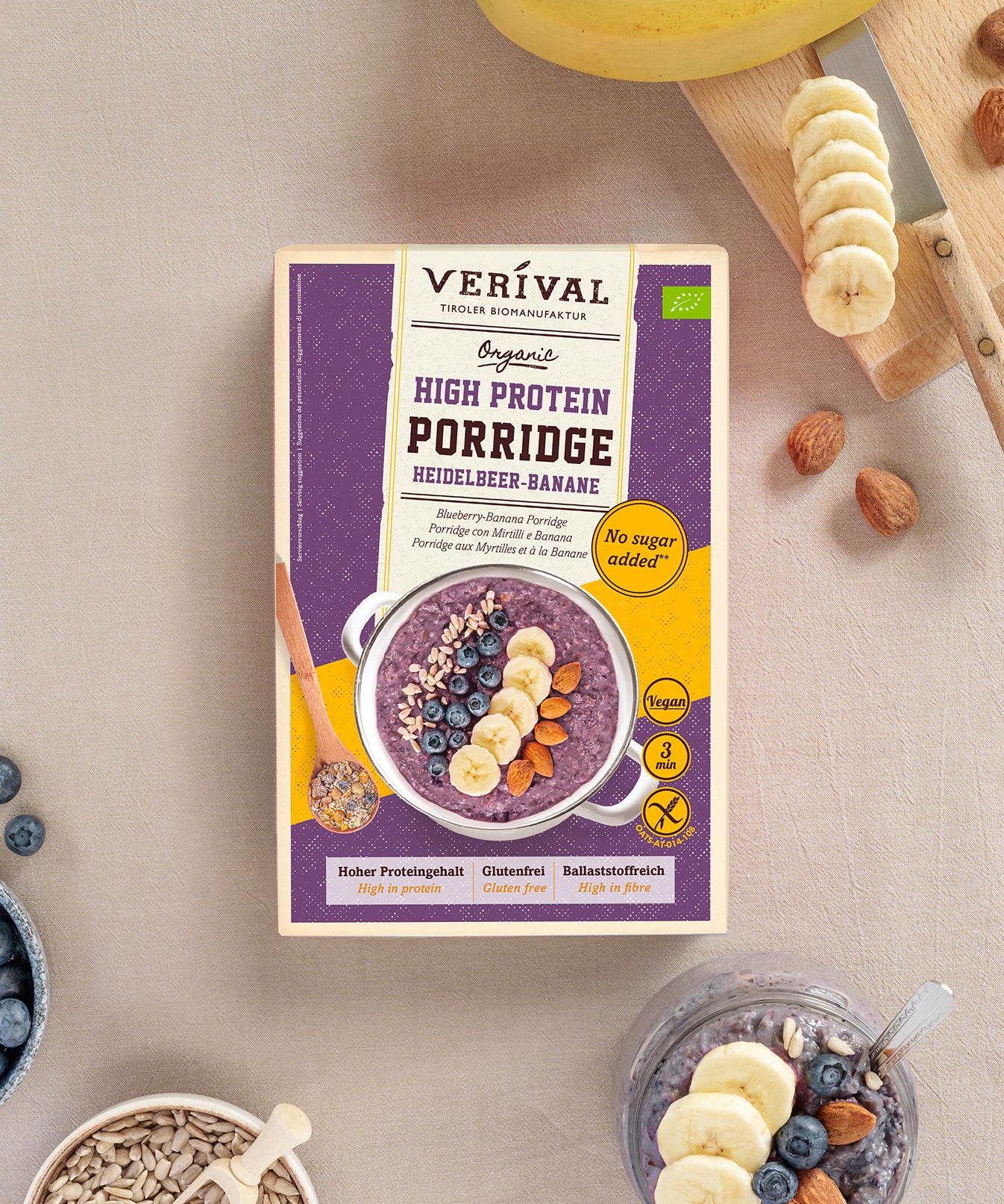 High Protein Porridge con mirtilli e banana