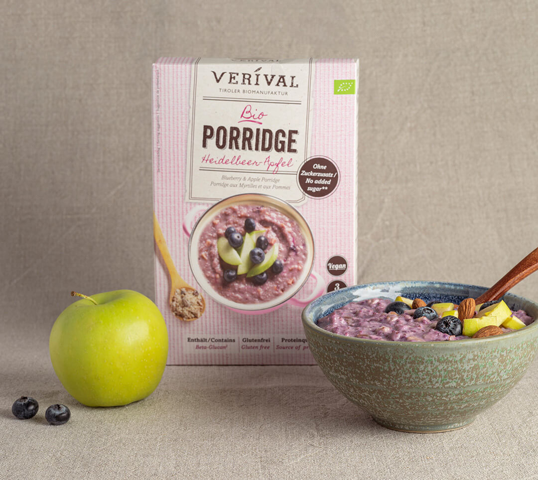 Porridge con crusca d'avena e mele 