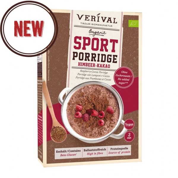 Sport Porridge con Lamponi e Cacao